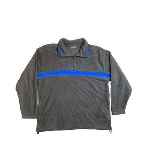 Burnside Jacket Adult Extra Large Gray Blue 1/4 Zip Sherpa Fleece Mock Neck Mens